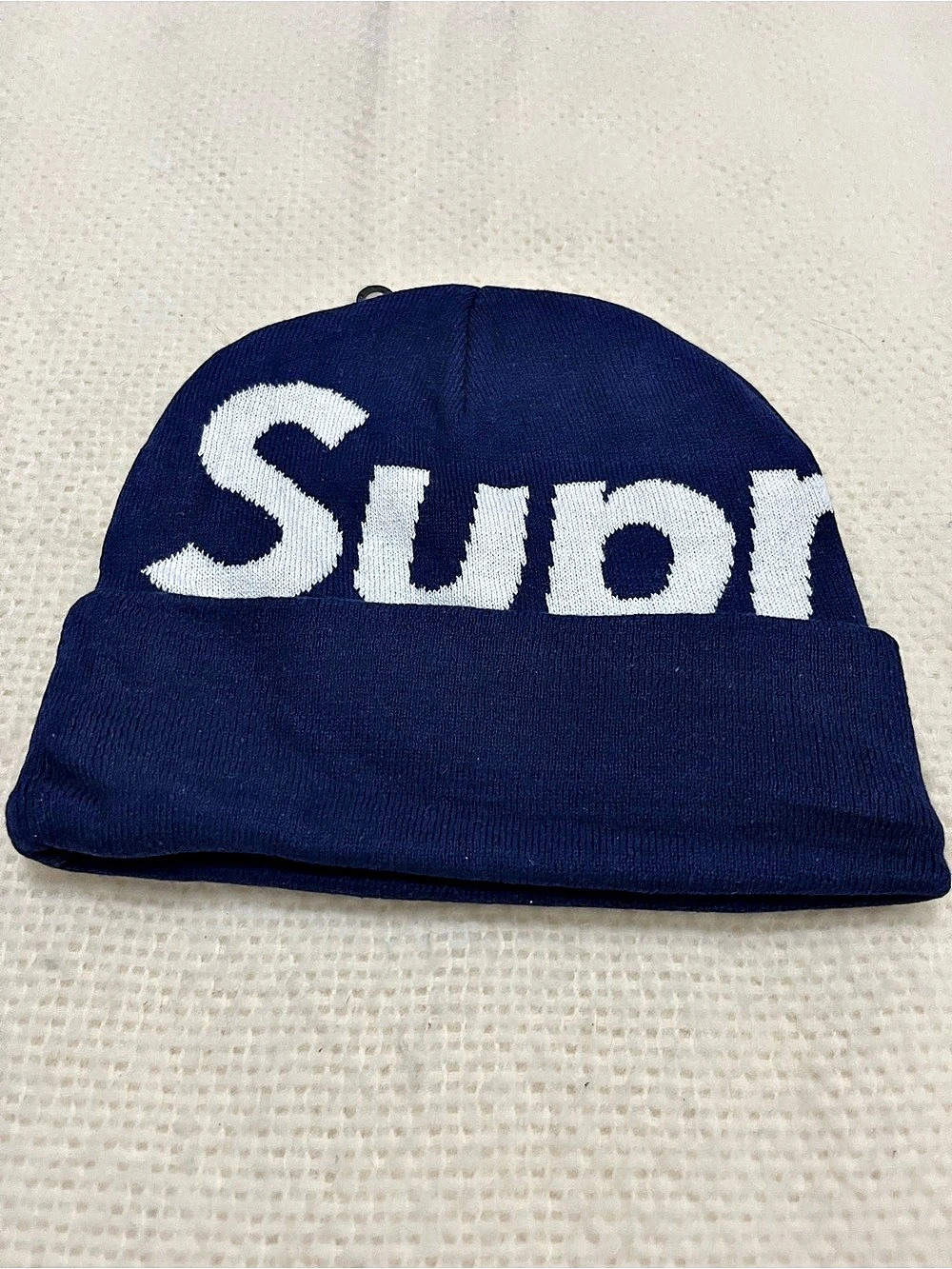 Supreme Big Logo Beanie Blue NWT